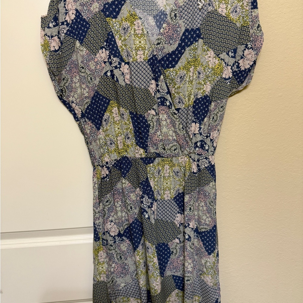 EuC patchwork printed knee length dress - women size small/ medium